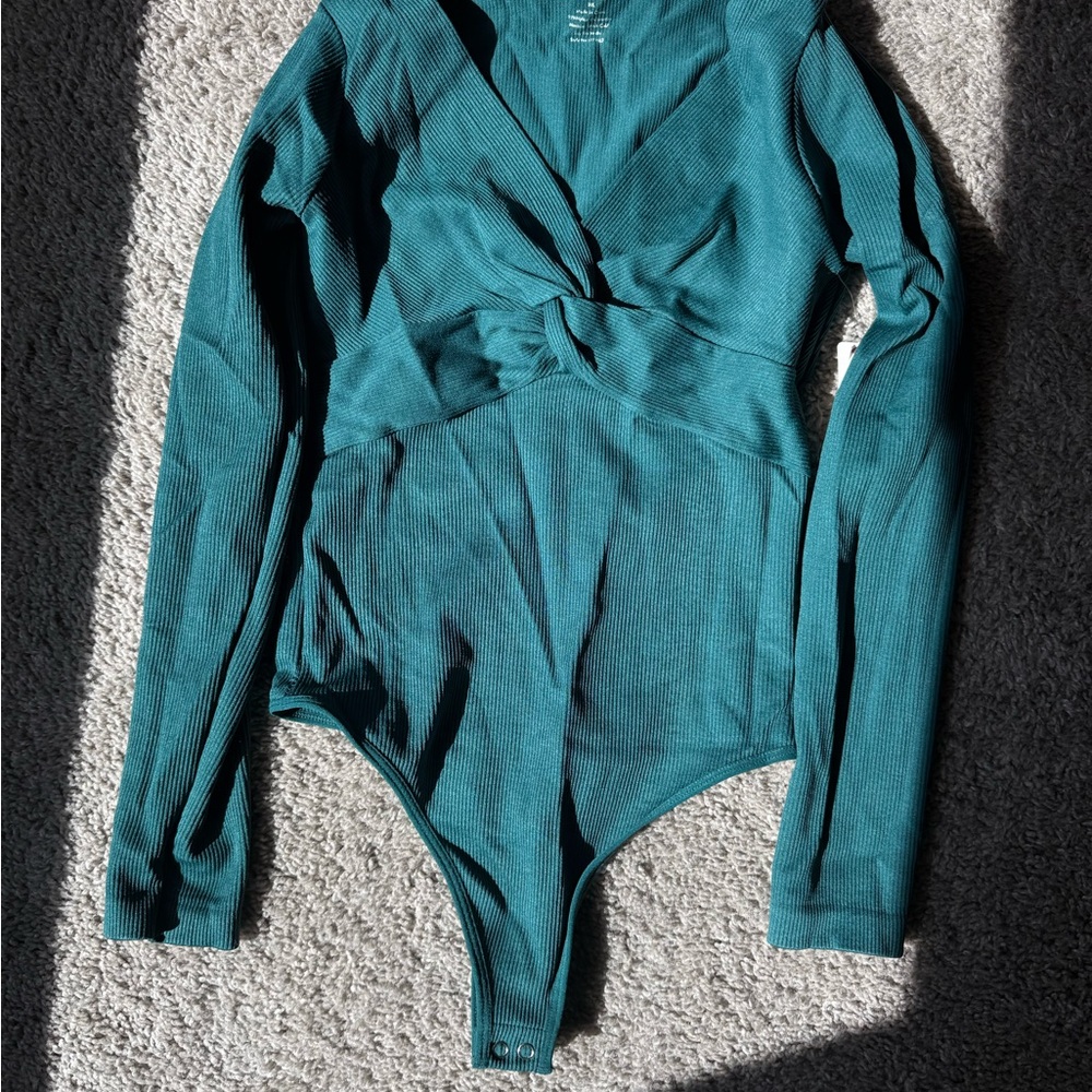 Aura Teal Long Sleeve Bodysuit